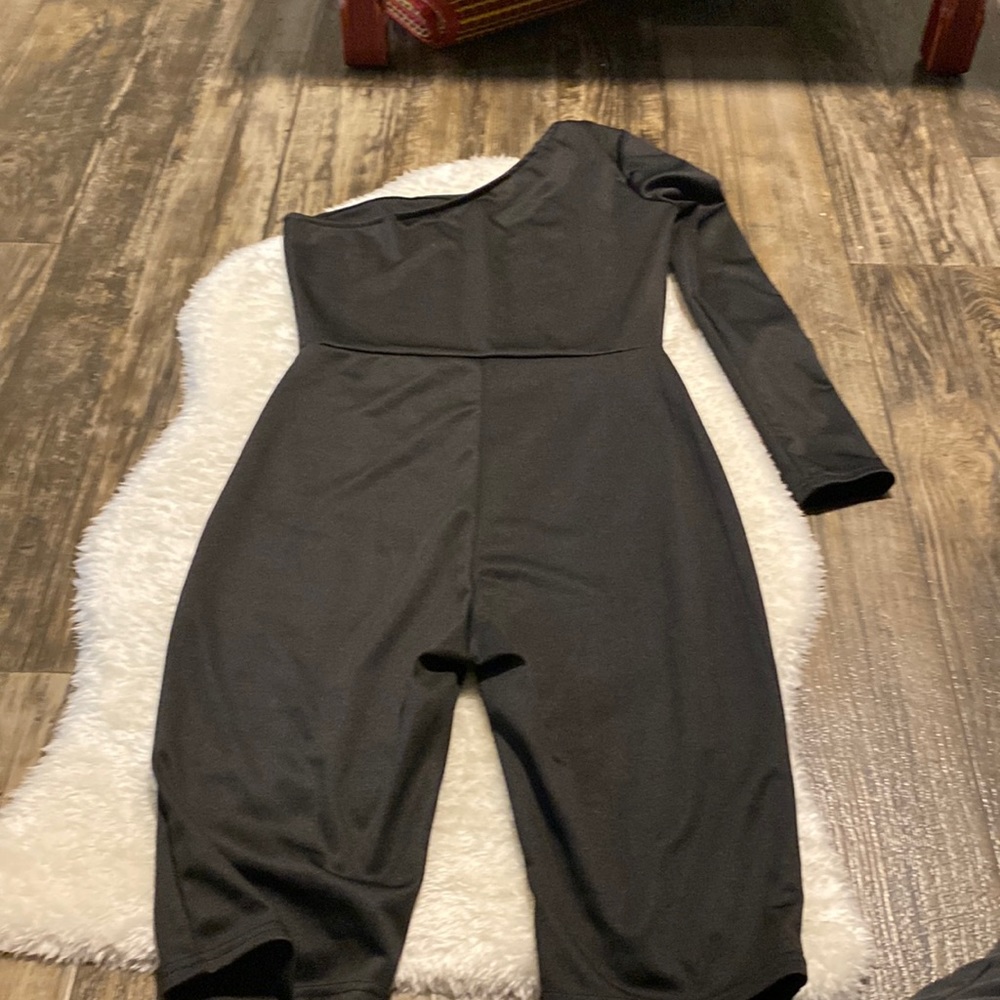 Black one shoulder jumpsuit